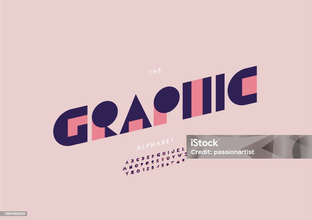 Stylized Graph Lettering Graphic Alphabet Stock Illustration - Download Image Now - Abstract ...