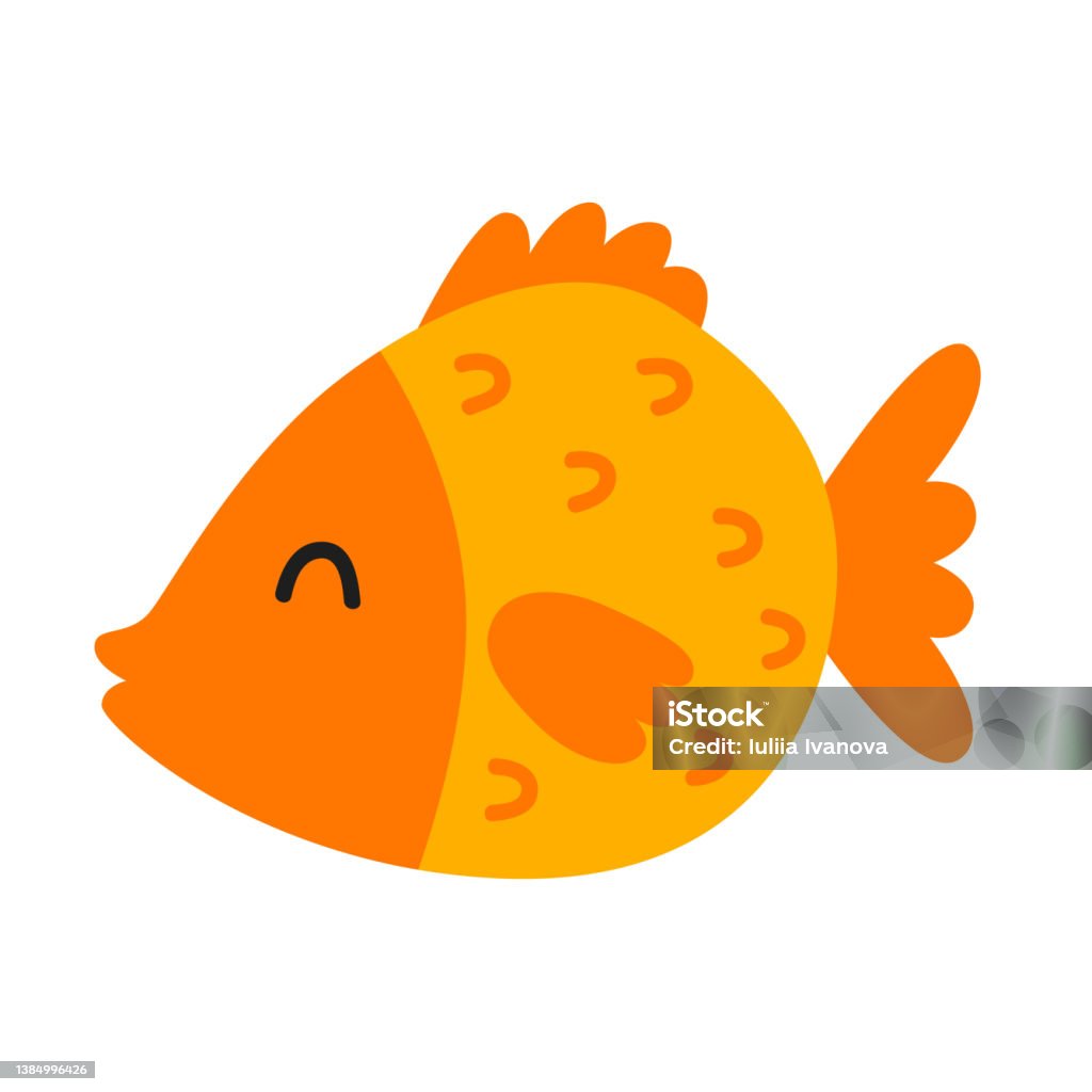 Orange Fish Vector Cute Orange Fish Vector Childish Illustration Stock Illustration ...