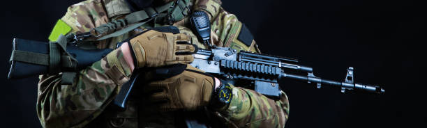 istock Portrait of a special forces soldier. 1385012279