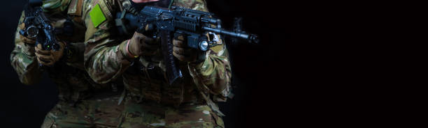 istock Portrait of a special forces soldier. 1385012342