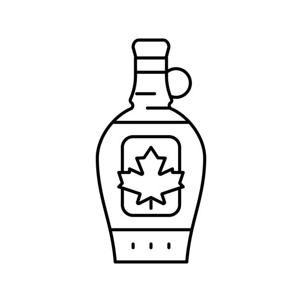 illustrations, cliparts, dessins animés et icônes de illustration vectorielle de l’icône de l’emballage du sirop d’érable - taffy