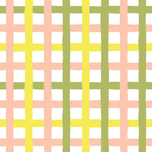 Vector illustration of Easter seamless vector plaid pattern. Repeating plaid gingham background suitable for fabric, fashion, interiors and Easter decor