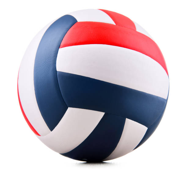 istock Leather volleyball isolated on a white background 1385050636