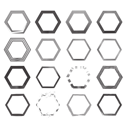 Hexagons set. Abstract geometric background. Vector illustration. stock image. EPS 10.