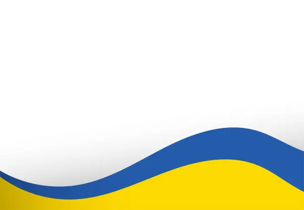 Vector illustration of Ukraine flag wave flowing flutter banner concept and copy space background vector illustration.