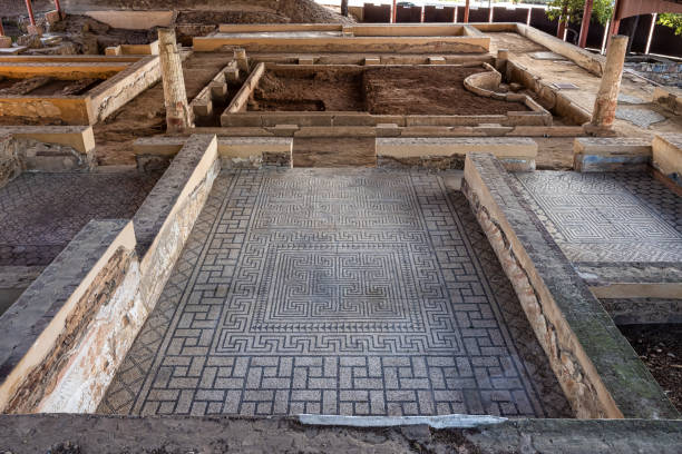 Casa del Mitreo House of the Archaeological Ensemble of Merida, Spain. Casa del Mitreo House of the Archaeological Ensemble of Merida, Spain. The Archaeological Ensemble of Merida was declared a UNESCO World Heritage Site. mithra stock pictures, royalty-free photos & images