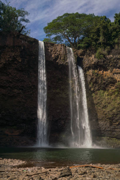 istock Scenic view of freshwater pool and waterfall 1385059189