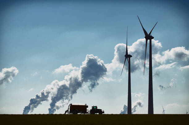 istock Wind energy and brown coal fired power plants 1385061932