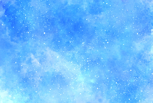 Light blue glittering watercolor style illustration that can be used as a background