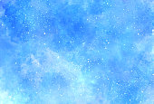 istock Light blue glitter watercolor style illustration 1385064274