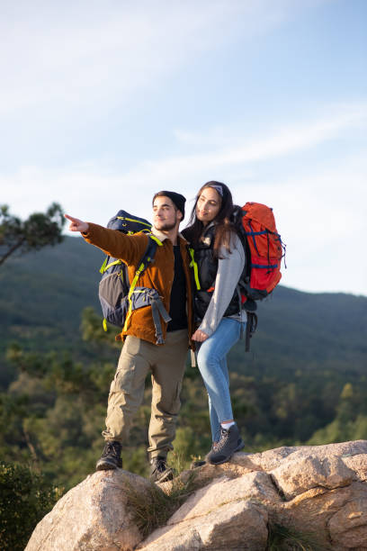 istock Active friends hiking in autumn 1385068854