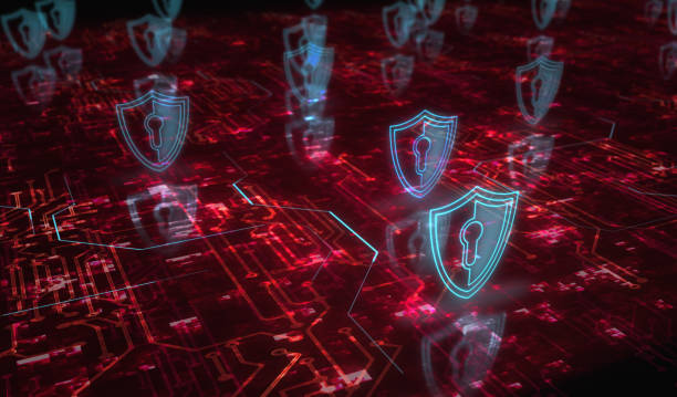 istock Cyber security and digital network protection symbol digital concept 3d illustration 1385075870