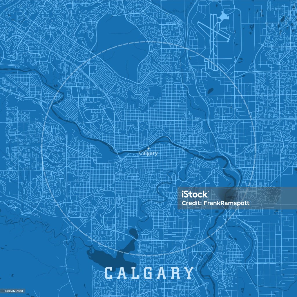 Calgary Map Vector Calgary Alberta City Vector Road Map Blue Text Stock Illustration ...