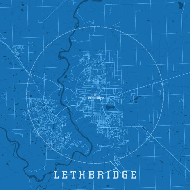 Lethbridge Alberta City Vector Road Map Blue Text Lethbridge Alberta City Vector Road Map Blue Text. All source data is in the public domain. Statistics Canada. Used Layers: Road Network and Water. lethbridge alberta stock illustrations