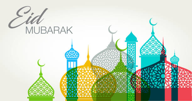 eid mubarak - arabian sign stock illustrations