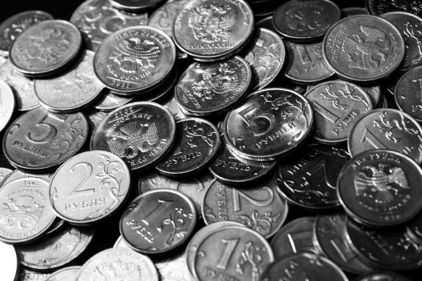 istock Bunch of russian rubles coins 1385090579