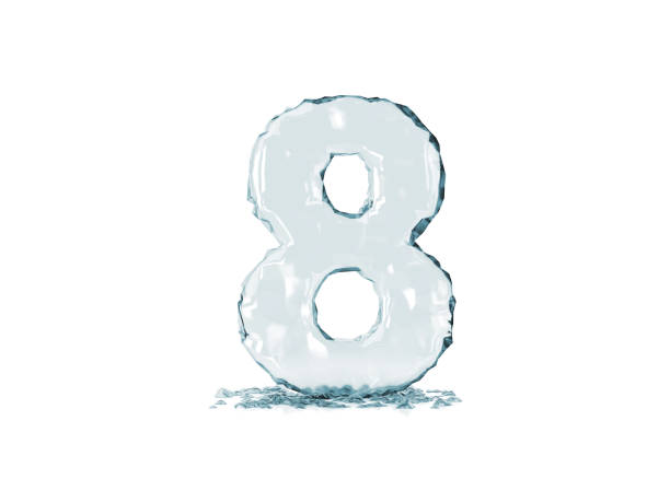 istock Number 8 made of ice. 1385090817