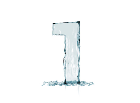 Number 1 made of ice. Useful template for your designs.