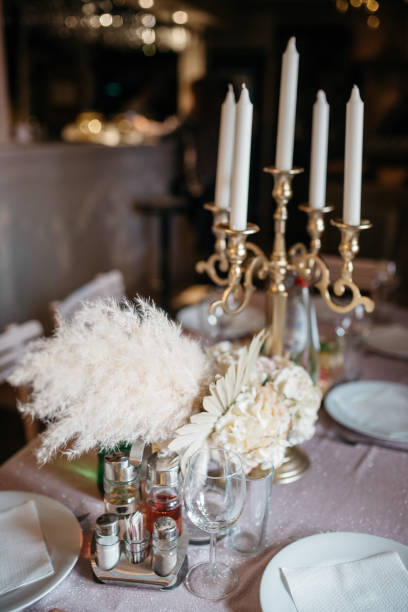 istock Table setting for an event party or wedding reception stock photo 1385095406