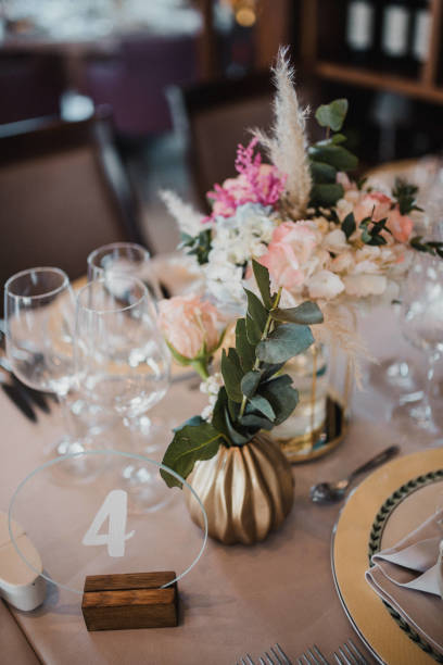 istock Table setting for an event party or wedding reception stock photo 1385095525
