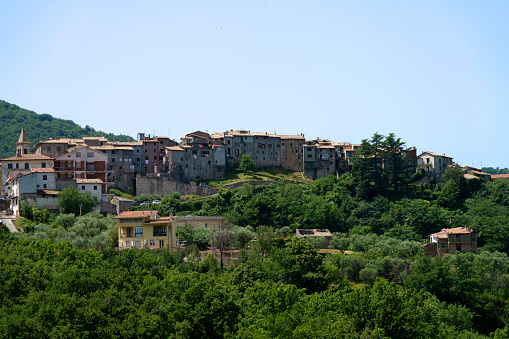 View of Affile, historic village in Roma province, Lazio, Italy, at summer