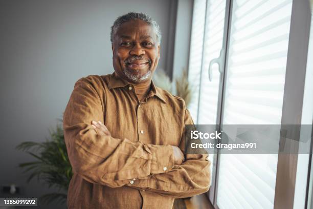 African American Senior Man At Home Portrait Stock Photo - Download Image Now - Men, Senior Adult, African-American Ethnicity