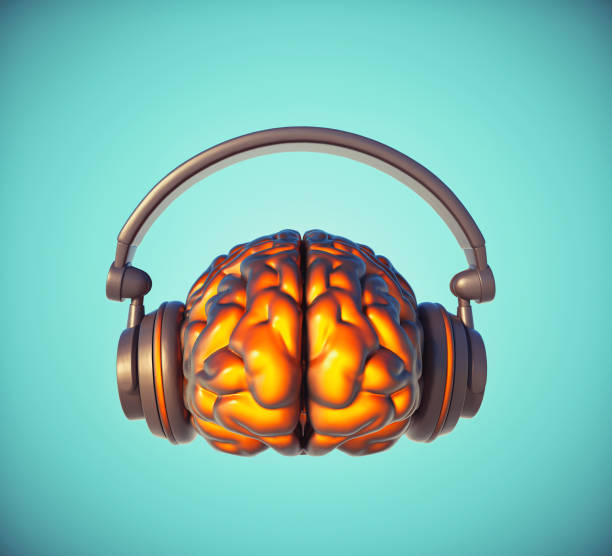 istock Human brain with headphones . 1385099779