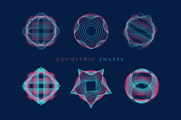 набор эзотерической духовной геометрии - fractal pattern mandala art stock illustrations