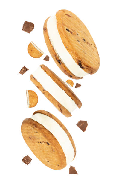 istock cream cookies on a white background 1385105176