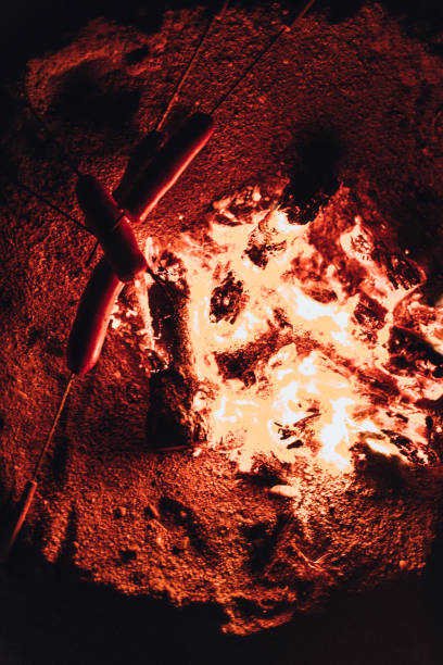 istock Picnic, barbecue, cooking food concept. Summer camping 1385106321