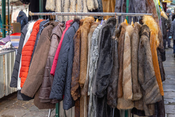 istock Vintage Fur Coats Sale 1385108370