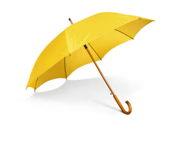 istock Yellow umbrella isolated on a white background 1385112820