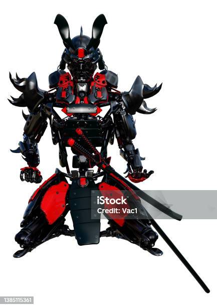 3d Rendering Male Samurai Robot On White 照片檔及更多 武士 照片 - 武士, 立體, 人工智能 ...