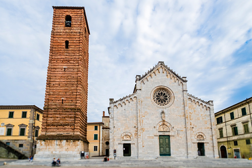 The majestic Cathedral Church of St Martin overlooking Piazza Duomo in Pietrasanta