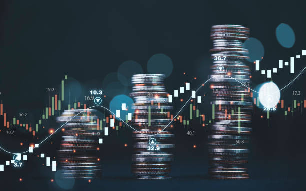 istock Coins stacking with technical stock market graph for Trader investor analysis concept. 1385117854