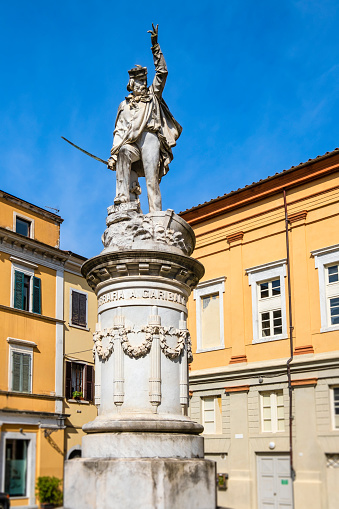 Monument to Giuseppe Garibaldi in Carrara, an artwork in Carrara marble by the Carrarese sculptor Carlo Nicoli in 1889