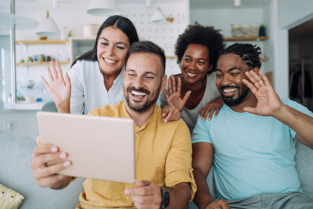 istock Friends in video call 1385117879