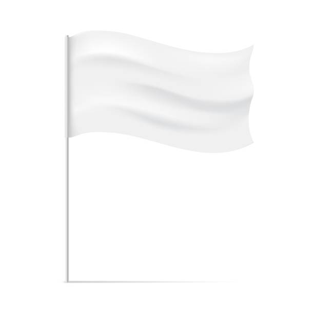 illustrations, cliparts, dessins animés et icônes de drapeau en bâton blanc - banderole signalisation illustrations