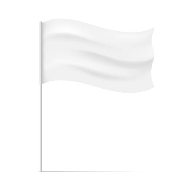 화이트 스틱 플래그 - pennant flag blank sign stock illustrations