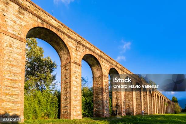 Lucca Aqueduct Of Nottolini Stock Photo - Download Image Now - Italy, Bridge - Built Structure, Stone Material