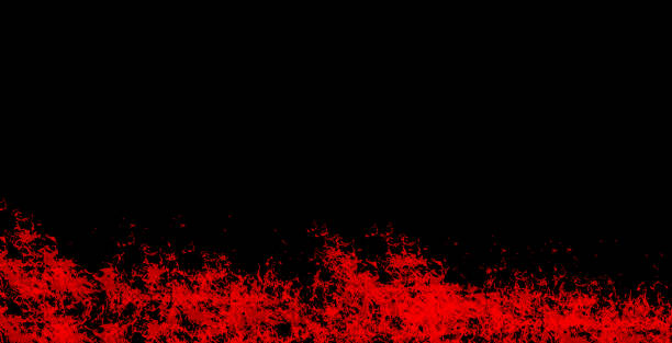istock Panorama Fire flames on black background.global warming concept.Abstract background  sparks, dark glitter, light particles, light. Bonfire in motion blur. 1385121083