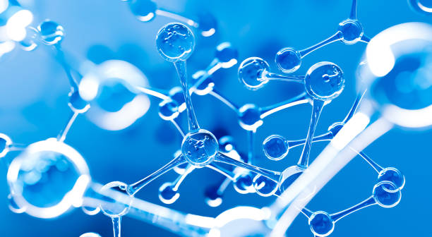 istock Abstract water molecules design. Atoms formula. Abstract dna background for chemistry science banner or flyer. Science or medical background. 3d rendering illustration. 1385123675