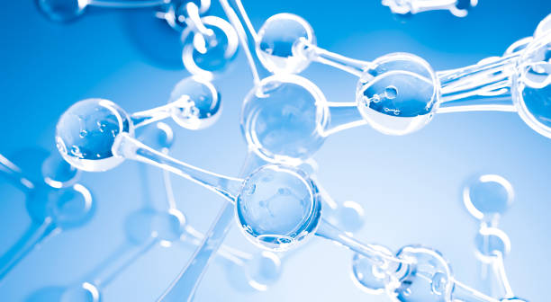 istock Abstract water molecules design. Atoms formula. Abstract dna background for chemistry science banner or flyer. Science or medical background. 3d rendering illustration. 1385123684