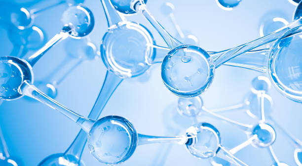 istock Abstract water molecules design. Atoms formula. Abstract dna background for chemistry science banner or flyer. Science or medical background. 3d rendering illustration. 1385123703