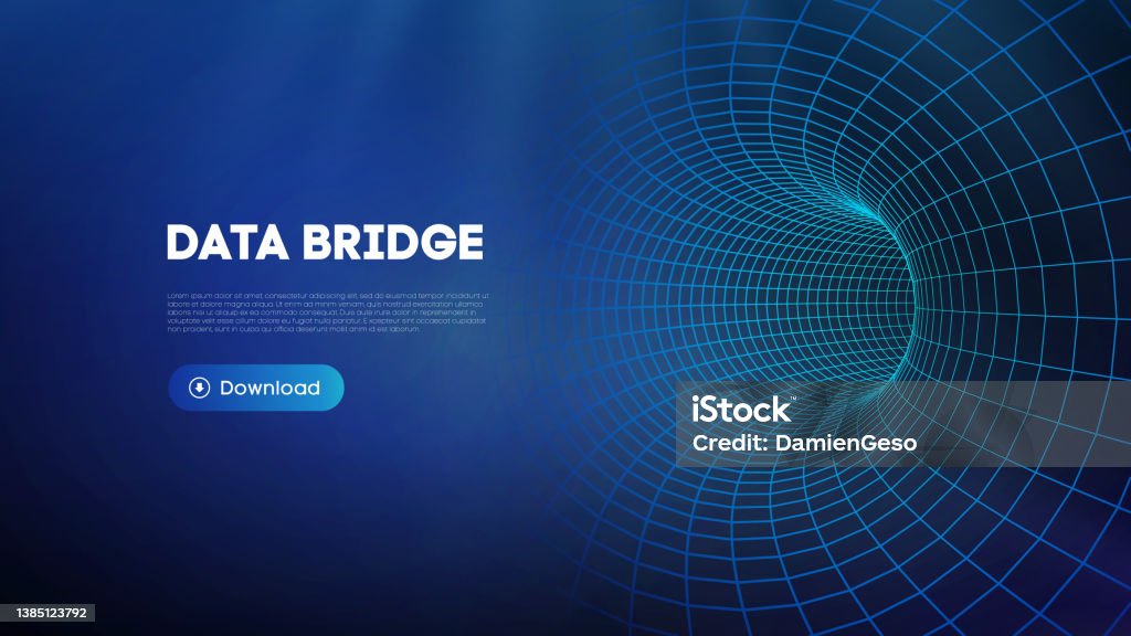 Data Bridge Vector Illustration Traffic Big Data And Data Visualization ...
