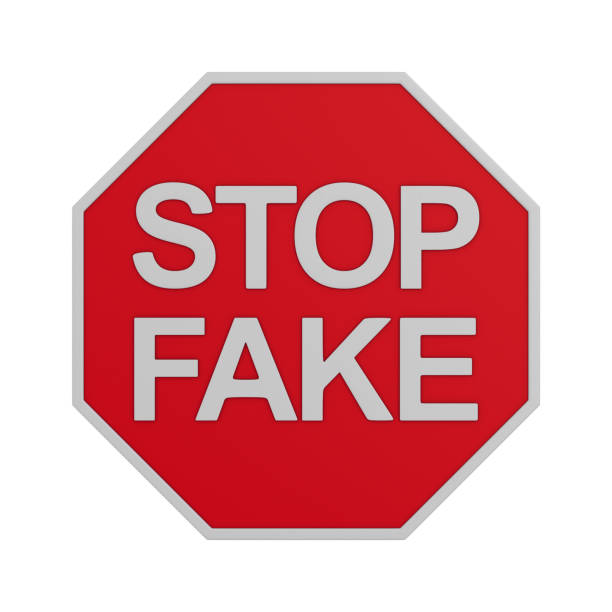 istock Stop fake on white background. Isolated 3D illustration 1385124949