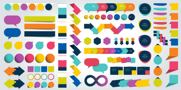 Set of infographic elements. Vector illustration. Collections of infographics flat design elements. Vector illustration. slovak language stock illustrations