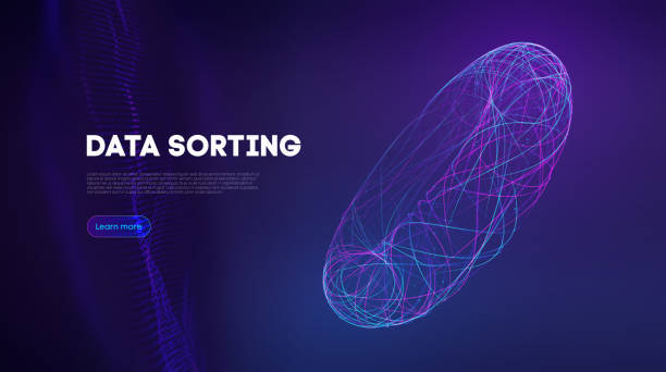 infografik zur datensortierung von informationen. datentrichter ai-netzwerk. technologie-blockchain-hintergrundkonzept sortieren daten. hintergrund des netzwerkkommunikationsvektors - pattern information medium technology backgrounds stock-grafiken, -clipart, -cartoons und -symbole