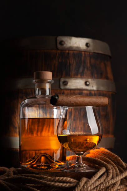 istock Glass and bottle with cognac 1385148568