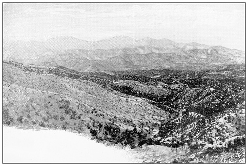 Antique travel photographs of California: Desert's mountains